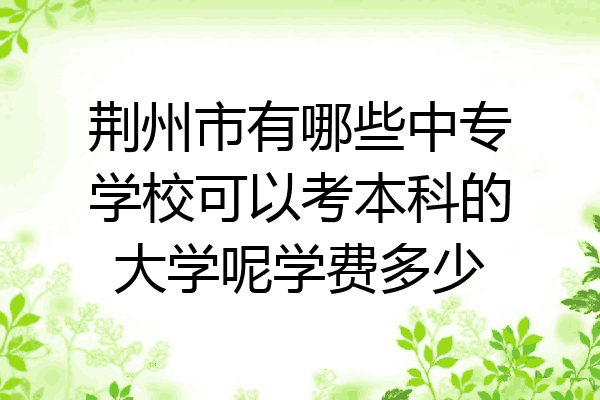 荆州市有哪些中专学校可以考本科的大学呢学费多少