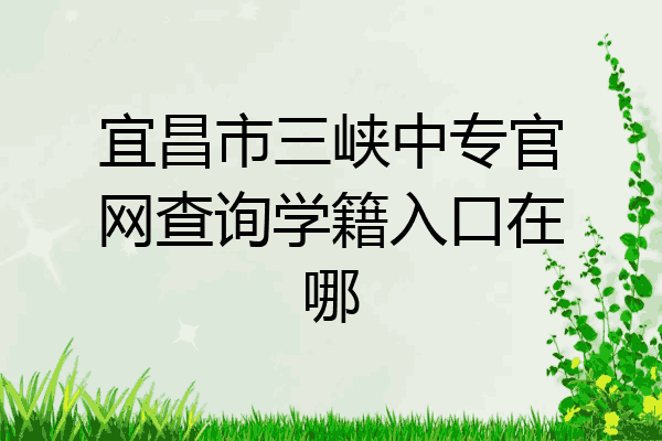 宜昌市三峡中专官网查询学籍入口在哪