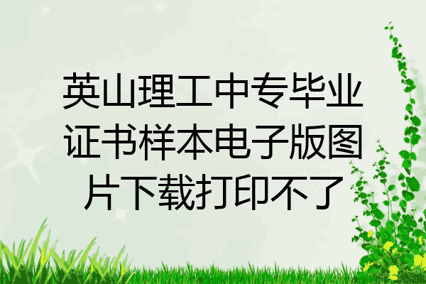 英山理工中专毕业证书样本电子版图片下载打印不了