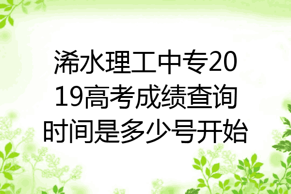 浠水理工中专2019高考成绩查询时间是多少号开始