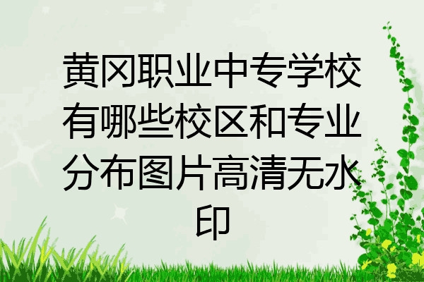 黄冈职业中专学校有哪些校区和专业分布图片高清无水印