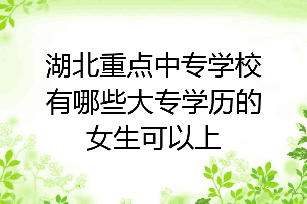 湖北重点中专学校有哪些大专学历的女生可以上