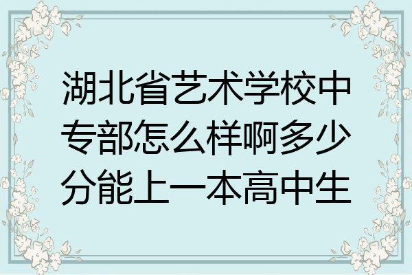 湖北省艺术学校中专部怎么样啊多少分能上一本高中生
