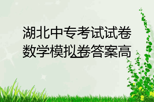 湖北中专考试试卷数学模拟卷答案高一