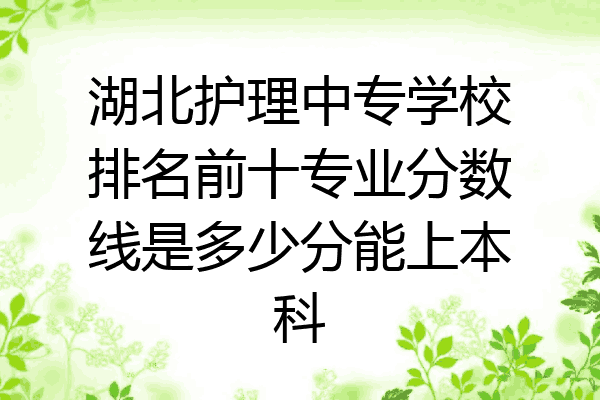 湖北护理中专学校排名前十专业分数线是多少分能上本科