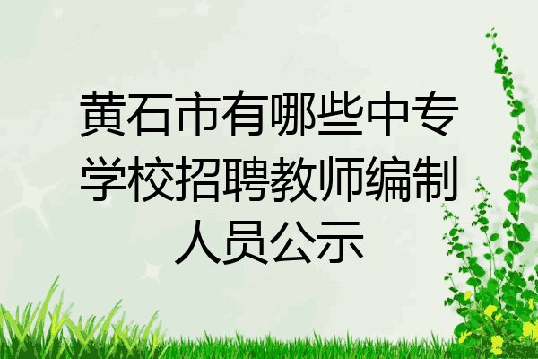 黄石市有哪些中专学校招聘教师编制人员公示