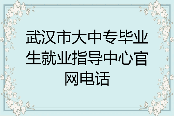 武汉市大中专毕业生就业指导中心官网电话