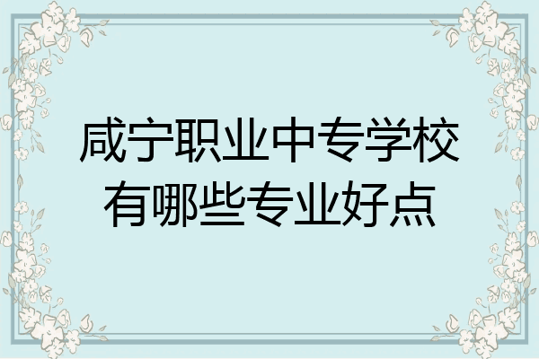 咸宁职业中专学校有哪些专业好点