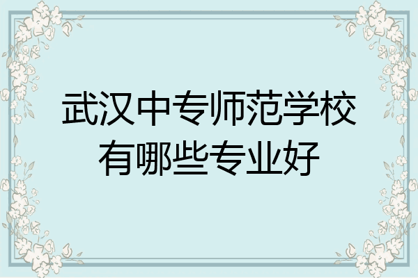 武汉中专师范学校有哪些专业好