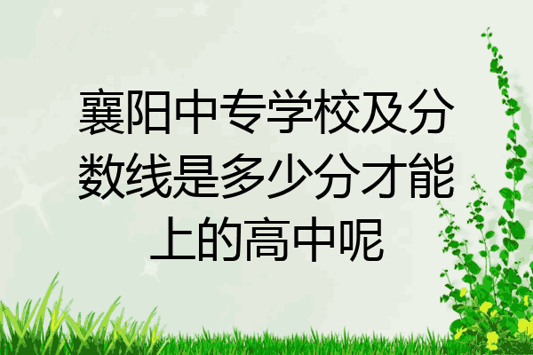 襄阳中专学校及分数线是多少分才能上的高中呢
