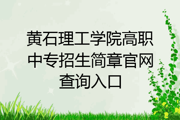 黄石理工学院高职中专招生简章官网查询入口