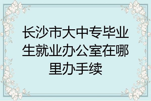 长沙市大中专毕业生就业办公室在哪里办手续