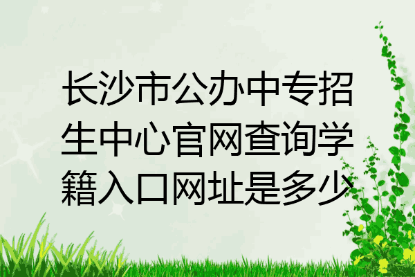 长沙市公办中专招生中心官网查询学籍入口网址是多少