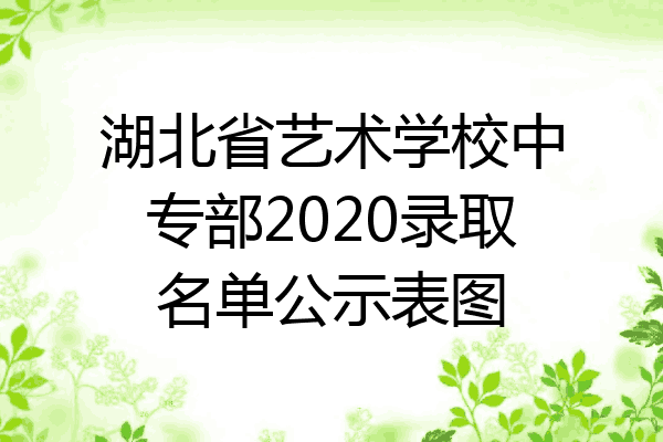 湖北省艺术学校中专部2020录取名单公示表图