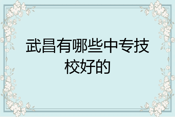 武昌有哪些中专技校好的