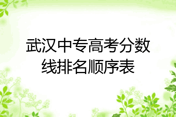 武汉中专高考分数线排名顺序表