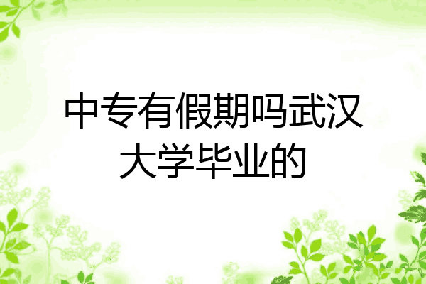 中专有假期吗武汉大学毕业的