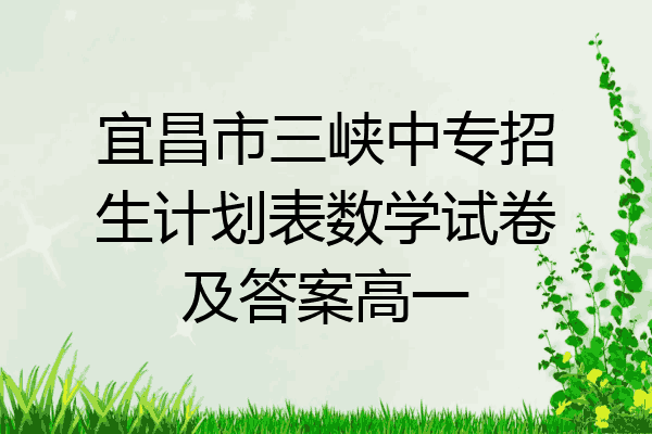 宜昌市三峡中专招生计划表数学试卷及答案高一