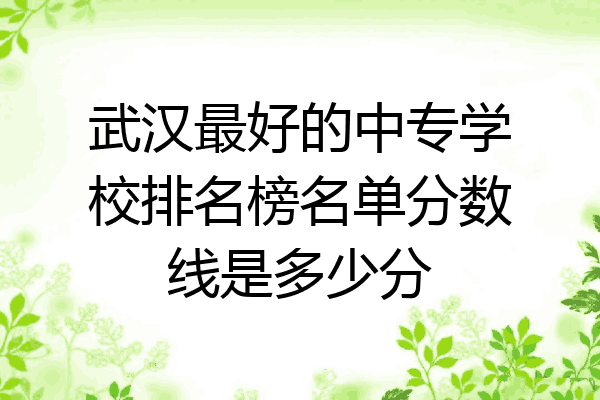 武汉最好的中专学校排名榜名单分数线是多少分