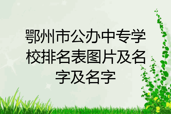 鄂州市公办中专学校排名表图片及名字及名字