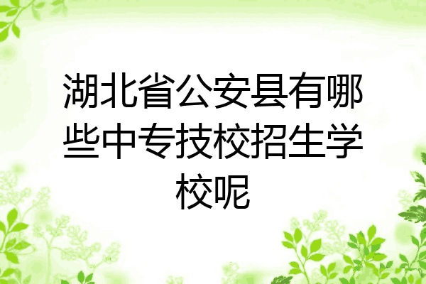 湖北省公安县有哪些中专技校招生学校呢