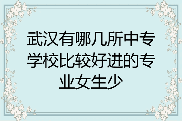 武汉有哪几所中专学校比较好进的专业女生少