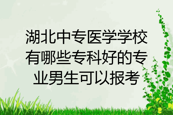 湖北中专医学学校有哪些专科好的专业男生可以报考