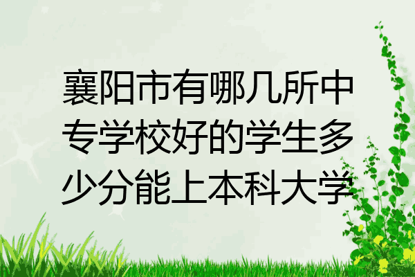 襄阳市有哪几所中专学校好的学生多少分能上本科大学