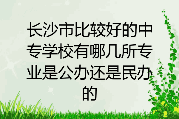 长沙市比较好的中专学校有哪几所专业是公办还是民办的