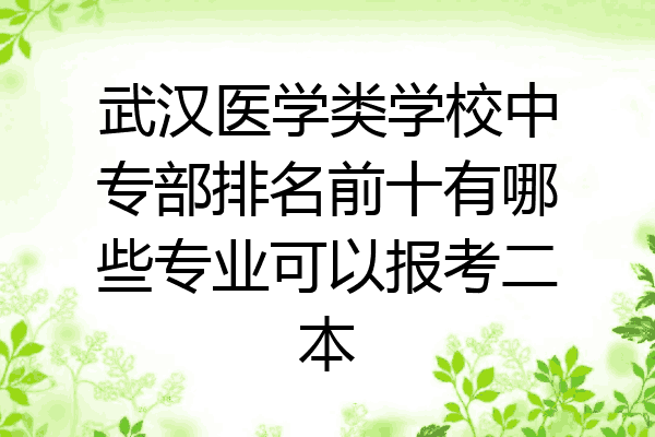 武汉医学类学校中专部排名前十有哪些专业可以报考二本