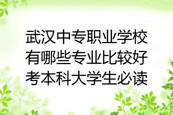 武汉中专职业学校有哪些专业比较好考本科大学生必读