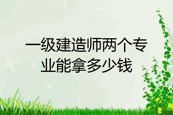 一级建造师两个专业能拿多少钱