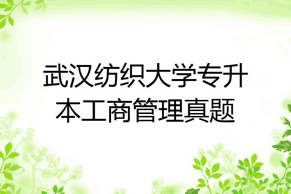 武汉纺织大学专升本工商管理真题