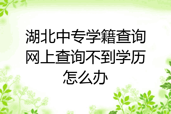 湖北中专学籍查询网上查询不到学历怎么办