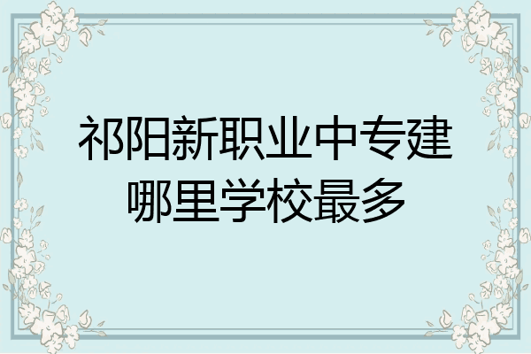 祁阳新职业中专建哪里学校最多