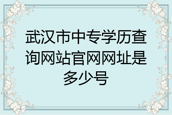 武汉市中专学历查询网站官网网址是多少号