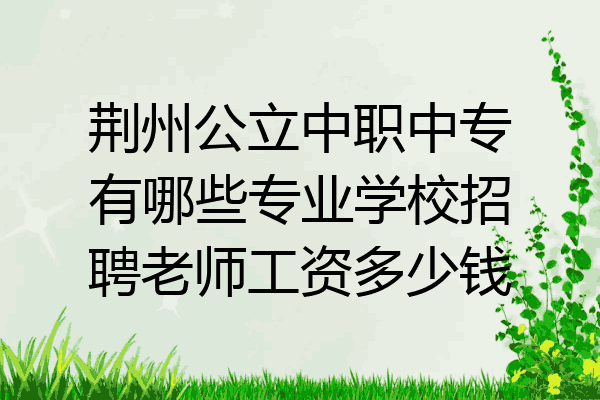荆州公立中职中专有哪些专业学校招聘老师工资多少钱
