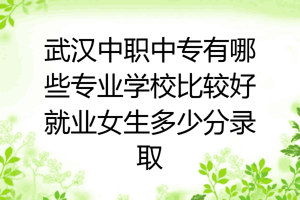 武汉中职中专有哪些专业学校比较好就业女生多少分录取