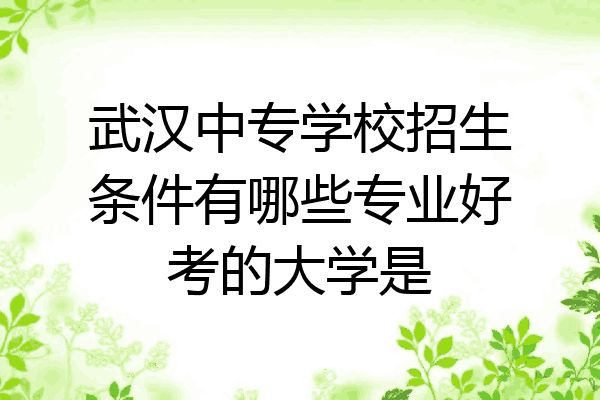 武汉中专学校招生条件有哪些专业好考的大学是