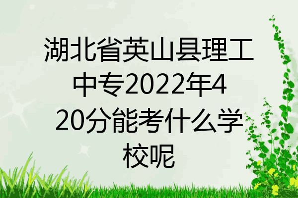 湖北省英山县理工中专2022年420分能考什么学校呢