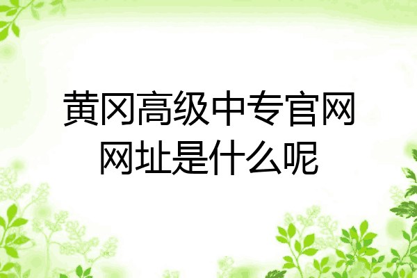 黄冈高级中专官网网址是什么呢