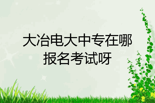 大冶电大中专在哪报名考试呀