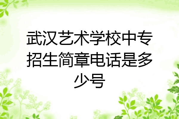 武汉艺术学校中专招生简章电话是多少号