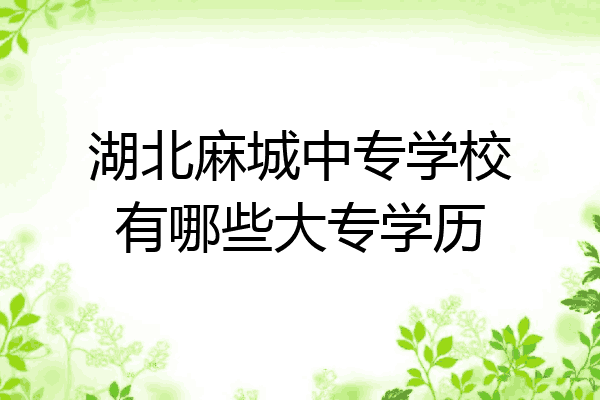 湖北麻城中专学校有哪些大专学历