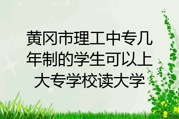 黄冈市理工中专几年制的学生可以上大专学校读大学
