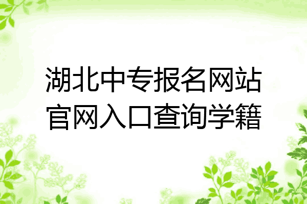 湖北中专报名网站官网入口查询学籍