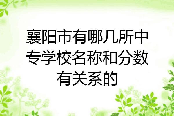 襄阳市有哪几所中专学校名称和分数有关系的