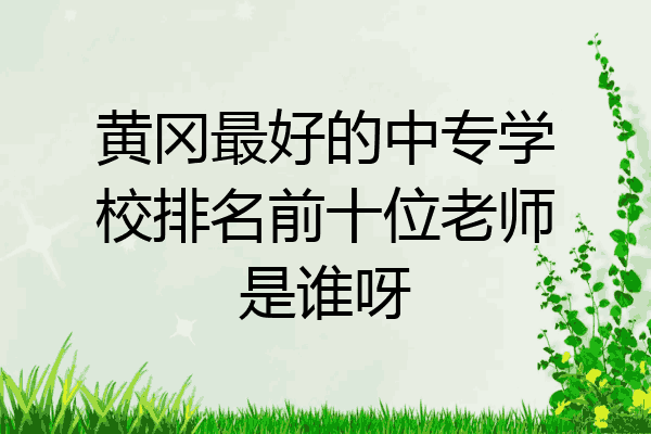 黄冈最好的中专学校排名前十位老师是谁呀