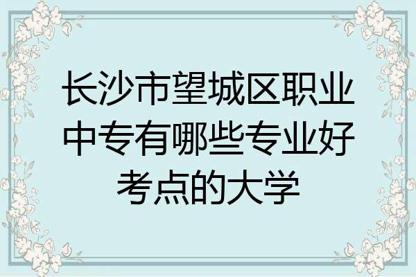 长沙市望城区职业中专有哪些专业好考点的大学