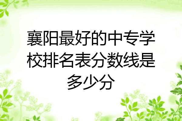 襄阳最好的中专学校排名表分数线是多少分
